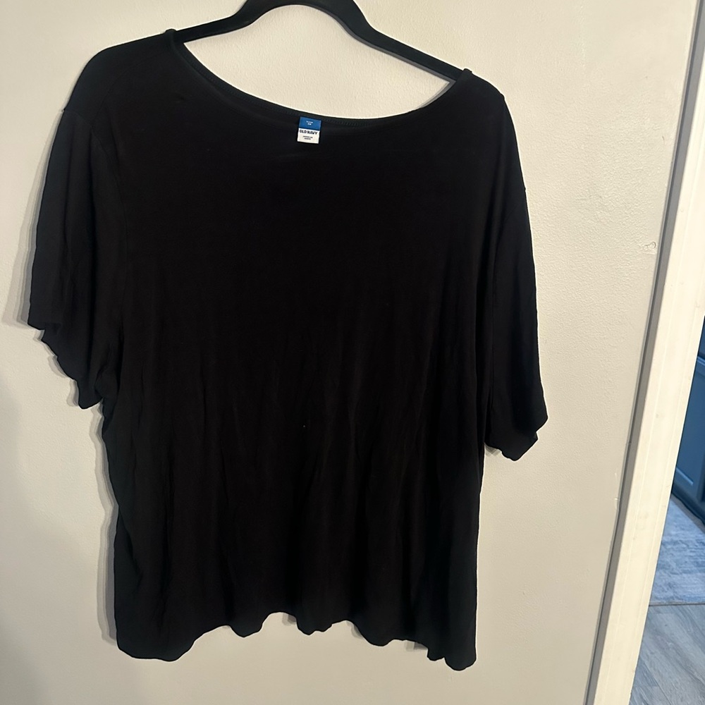 Old Navy Women's Luxe Classic Black Short Sleeve Tee